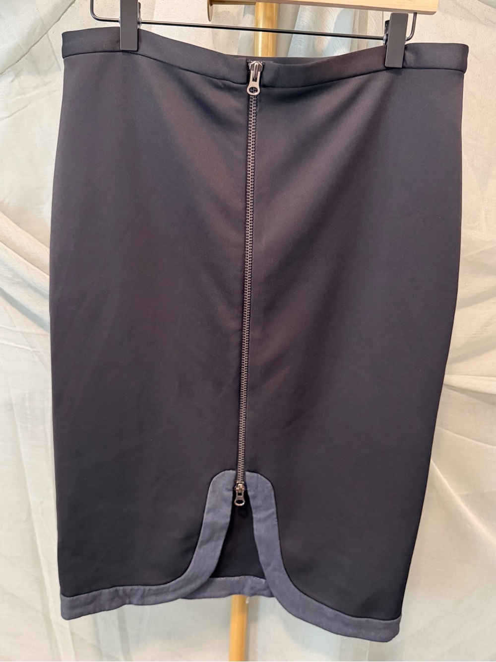 Bar III Black Pencil Skirt with Gray Contrast Hem - Picture 3 of 4